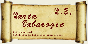 Marta Babarogić vizit kartica